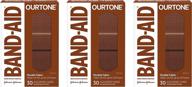 band-aid brand ourtone adhesive bandages - flexible protection & care of minor cuts & scrapes - quilt-aid pad for painful wounds - br55 - assorted sizes - 30 ct - pack of 3 логотип