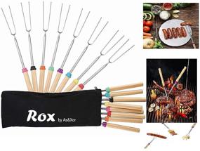 img 1 attached to 🔥 Christmas Sale: 8 Pcs Extendable Marshmallow Roasting Sticks with Wooden Handle - 32” Stainless-Steel Forks - Perfect for Fire Pit, Campfire Grilling, Sausage BBQ - Includes Portable Bag