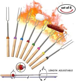 img 2 attached to 🔥 Christmas Sale: 8 Pcs Extendable Marshmallow Roasting Sticks with Wooden Handle - 32” Stainless-Steel Forks - Perfect for Fire Pit, Campfire Grilling, Sausage BBQ - Includes Portable Bag