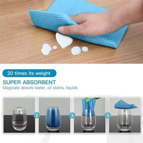 img 3 attached to 🧽 Swedish Dishcloth Cellulose Sponge Dish Cloth, Eco-Friendly Non-Odor Reusable Quick-Dry Kitchen Towel, Highly Absorbent Cleaning Cloth for Kitchen - Pack of 8