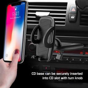 img 2 attached to 📱 Cellet CD Slot Mount Car Smartphone Holder Cell Phone Cradle - Compatible/Replacement for iPhone 12 Pro Max, 12 Pro, 12 Mini, 12, 11 Pro Max, 11 Pro, 11, XR, XS, X, 8 Plus, 8, 7 Plus, SE