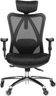 🪑 duramont ergonomic office chair - adjustable desk chair with lumbar support, rollerblade wheels, and reclining function - high back chairs with breathable mesh, thick seat cushion, headrest, and armrests logo