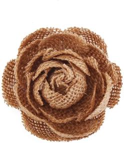 img 2 attached to 🌹 DECORA 12 Pieces Handmade Burlap Rose Flowers: Perfect for DIY Wedding Decoration and Craft Making