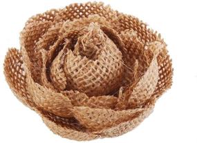 img 3 attached to 🌹 DECORA 12 Pieces Handmade Burlap Rose Flowers: Perfect for DIY Wedding Decoration and Craft Making