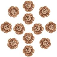 🌹 decora 12 pieces handmade burlap rose flowers: perfect for diy wedding decoration and craft making logo