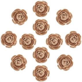 img 4 attached to 🌹 DECORA 12 Pieces Handmade Burlap Rose Flowers: Perfect for DIY Wedding Decoration and Craft Making