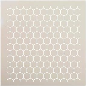 img 1 attached to 🎨 StudioR12 Reverse Honeycomb Stencil: Country Repeating Pattern Art for Crafting and DIY Home Decor - Reusable Mylar Template - Painting, Chalk, Mixed Media - STCL1027 (12" x 12")