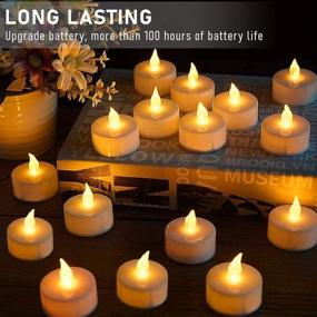img 3 attached to 🕯️ 24 Pack Flameless LED Tea Light Candles - Realistic Flickering Tealights, Battery-Powered for Wedding, Party, Home & Valentines Decoration - Perfect Holiday Gift