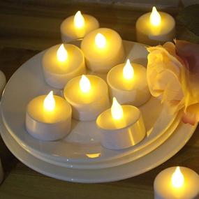 img 4 attached to 🕯️ 24 Pack Flameless LED Tea Light Candles - Realistic Flickering Tealights, Battery-Powered for Wedding, Party, Home & Valentines Decoration - Perfect Holiday Gift