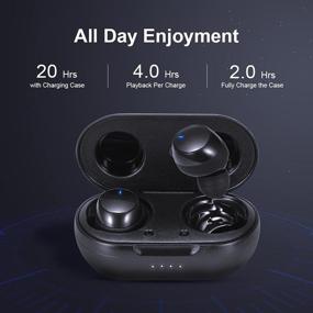 img 2 attached to 🎧 Ultimate Wireless Earbuds: Bluetooth 5.0, Low Latency, 4-6 Hours Playtime, IPX5 Waterproof, TWS Stereo, Deep Bass - Perfect for Sports!