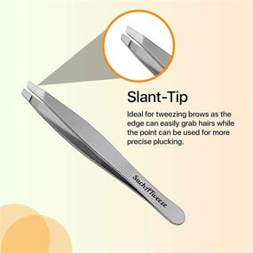 img 2 attached to 🔧 SuchATweeze Slant Tweezers - High-Quality Stainless Steel with Protected Tip - Precision Plucker for Men and Women - Ideal for Ingrown and Facial Hairs - 5.12” x 1.97” x 0.59“ (Set of 4)