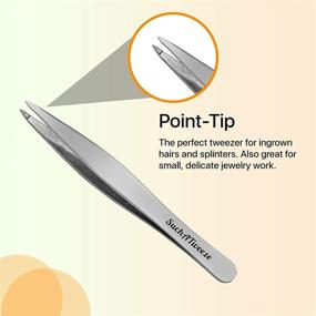 img 1 attached to 🔧 SuchATweeze Slant Tweezers - High-Quality Stainless Steel with Protected Tip - Precision Plucker for Men and Women - Ideal for Ingrown and Facial Hairs - 5.12” x 1.97” x 0.59“ (Set of 4)