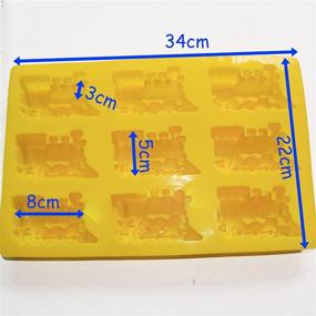 img 2 attached to 🚂 X-Haibei Choo Choo Train 9-Locomotive Silicone Soap Mold Cake Ice Cube Fimo Mould 3.2x2x1.2 inch 3oz per Cell