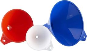 img 1 attached to 🚗 KarZone All Purpose Automotive Funnels - Red, White, Blue - Convenient Solution for Oil, Gas, Lubricants and Fluids