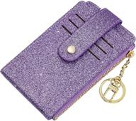 stylish bling purple wallet pocket holder with zipper for women's handbags & wallets logo