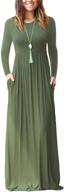 👗 dearcase women's long sleeve loose plain maxi dresses with pockets - casual and elegant long dresses logo