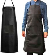 🧤 premium waterproof rubber vinyl apron for men - ultimate protection for dishwashing, lab work, butchering, fish cleaning, oil and stain resistance - acid and alkali resistant leather apron (black) логотип