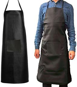 img 4 attached to 🧤 Premium Waterproof Rubber Vinyl Apron for Men - Ultimate Protection for Dishwashing, Lab Work, Butchering, Fish Cleaning, Oil and Stain Resistance - Acid and Alkali Resistant Leather Apron (Black)