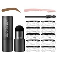 👁️ one-step eyebrow stamp shaping kit with 10 reusable stencils, eyebrow razor, and brushes - long-lasting, waterproof, buildable eyebrow makeup (brown) logo