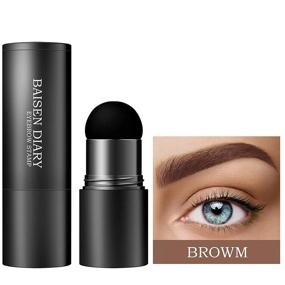 img 3 attached to 👁️ One-Step Eyebrow Stamp Shaping Kit with 10 Reusable Stencils, Eyebrow Razor, and Brushes - Long-lasting, Waterproof, Buildable Eyebrow Makeup (Brown)