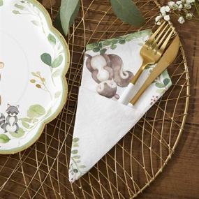 img 2 attached to 🦉 Kate Aspen Woodland Baby Shower Paper Napkins, Set of 30 - High-Quality 2 Ply Napkins in One Size