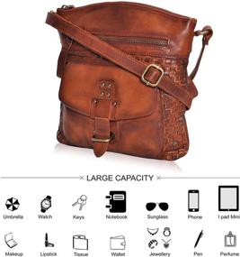 img 3 attached to 👜 Genuine Leather Women's Crossbody Handbags & Wallets - Sling Bags for Women