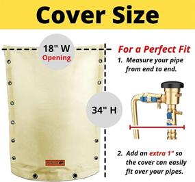 img 2 attached to 🧣 Redford Supply Customizable Backflow Preventer Insulation Outdoor Pipe Cover: Protect from Winter Freeze, Waterproof Pouch & Well Cover - 18"W x 34"H, Beige