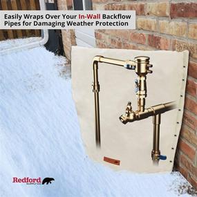 img 3 attached to 🧣 Redford Supply Customizable Backflow Preventer Insulation Outdoor Pipe Cover: Protect from Winter Freeze, Waterproof Pouch & Well Cover - 18"W x 34"H, Beige