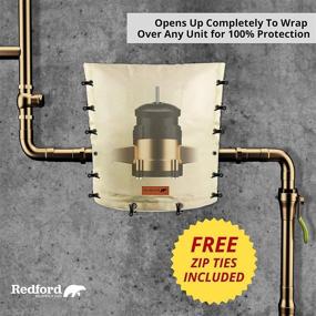 img 1 attached to 🧣 Redford Supply Customizable Backflow Preventer Insulation Outdoor Pipe Cover: Protect from Winter Freeze, Waterproof Pouch & Well Cover - 18"W x 34"H, Beige