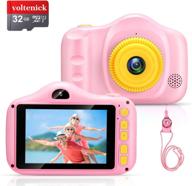 voltenick upgrade kids selfie camera - hd 1080p pink camera for girls - perfect birthday gift for 3-10 year olds with 32gb sd card included logo