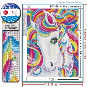 img 2 attached to 🦄 NEILDEN DIY 5D Diamond Painting Kits for Adults and Kids - Unicorn Full Drill Round Crystal Rhinestone Gem Diamond Art Painting for Beginners - Perfect for Home Wall Decor - Canvas Size 14x18inch/35x45cm