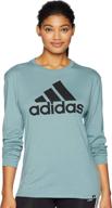 👕 stylish and comfortable: adidas women's basic badge of sport long sleeve tee logo