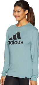 img 2 attached to 👕 Stylish and Comfortable: adidas Women's Basic Badge of Sport Long Sleeve Tee