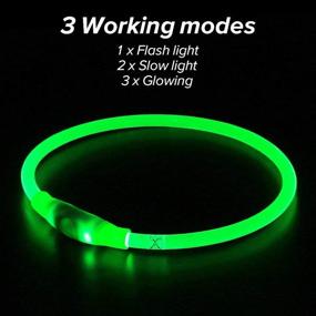 img 3 attached to BSEEN LED Dog Collar - Waterproof Light Up Collar for Dogs, USB Rechargeable Pet Necklace Loop, Ideal for Small, Medium, Large Dogs (Neon Green)