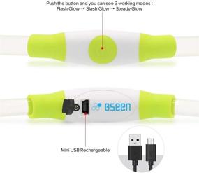 img 2 attached to BSEEN LED Dog Collar - Waterproof Light Up Collar for Dogs, USB Rechargeable Pet Necklace Loop, Ideal for Small, Medium, Large Dogs (Neon Green)