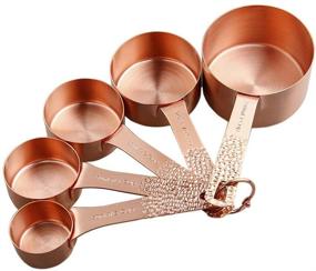 img 3 attached to 🥄 Copper Measuring Cups and Spoons Set with Gold Accents: Stainless Steel, 5 Copper Measurer cups, 6 Copper Measure Spoons