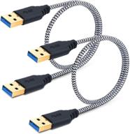 🔌 besgoods usb 3.0 a to a cable, 2-pack 1.5ft short braided usb cable – for cooling pad, dvd players & hard drive enclosures logo