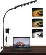 💡 kavilo 144 led desk lamp with clamp: eye-care gooseneck light for home office with dimmable brightness and memory логотип