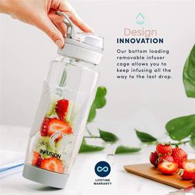 img 2 attached to 🍓 32 oz Infusion Pro Water Bottle With Fruit Infuser - Insulated Sleeve &amp; Fruit Infused Water eBook : Bottom Loading, Extra-Large Infuser for Enhanced Flavor : Nourishing, Hydrating Solution to Boost Your Water Intake : Perfect Gift Water Bottles For Women