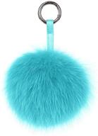 🔑 adorable fluffy skyblue large keychain charm - perfect for stylish key organization! logo