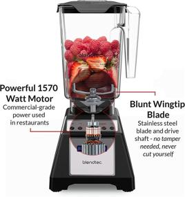 img 1 attached to 🔥 Black Blendtec Total Classic Original Blender - Fourside Jar (75 oz), Professional-Grade Power with 6 Pre-Programmed Cycles and 10-Speeds