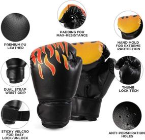 img 1 attached to Odoland 3-in-1 Boxing Gloves Punching Mitts Kick Pack Set for Kids - Boxing Mitts, Focus Pads, Taekwondo Kick Pad, Kids Boxing Gloves - Multi-Sport Training Gear for Boxing, Kickboxing, Karate, Muay Thai, MMA