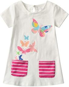 img 4 attached to DXTON Toddler Summer Dresses SMK777 6T120: Stylish Girls' Clothing for the Warm Season