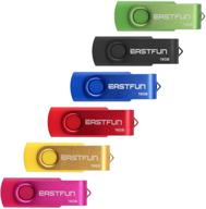 🔑 eastfun 6 пакетов 16 гб usb 2.0 флеш-накопитель складной накопитель памяти thumb drive pen drive jump drive zip drive с поворотным дизайном, разноцветный (розовое золото, красный, синий, черный, зеленый) логотип