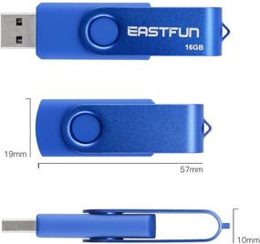 img 2 attached to 🔑 EASTFUN 6 Пакетов 16 ГБ USB 2.0 Флеш-накопитель Складной накопитель памяти Thumb Drive Pen Drive Jump Drive Zip Drive с поворотным дизайном, разноцветный (розовое золото, красный, синий, черный, зеленый)