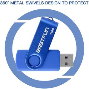 img 1 attached to 🔑 EASTFUN 6 Пакетов 16 ГБ USB 2.0 Флеш-накопитель Складной накопитель памяти Thumb Drive Pen Drive Jump Drive Zip Drive с поворотным дизайном, разноцветный (розовое золото, красный, синий, черный, зеленый)