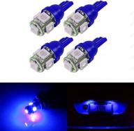 💡 sawe 168 194 2825 t10 w5w 5050 5-smd led license plate dome map lights bulbs (4pcs): blue & efficient lighting solution logo