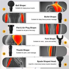 img 2 attached to 💆 Беспроводной массажер для глубокого массажа мышц - профессиональный массажер с 30-ю скоростными уровнями и 6 насадками для снятия мышечного напряжения и скованности