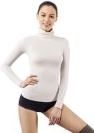 +md women's thermal compression turtleneck undershirt: stay warm and shape up with this long sleeve shirt! логотип