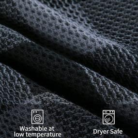 img 1 attached to 🧺 Homaxy 100% Cotton Waffle Weave Check Plaid Kitchen Towels - Super Soft and Absorbent, 4-Pack, Black & Grey, 13x28 Inches